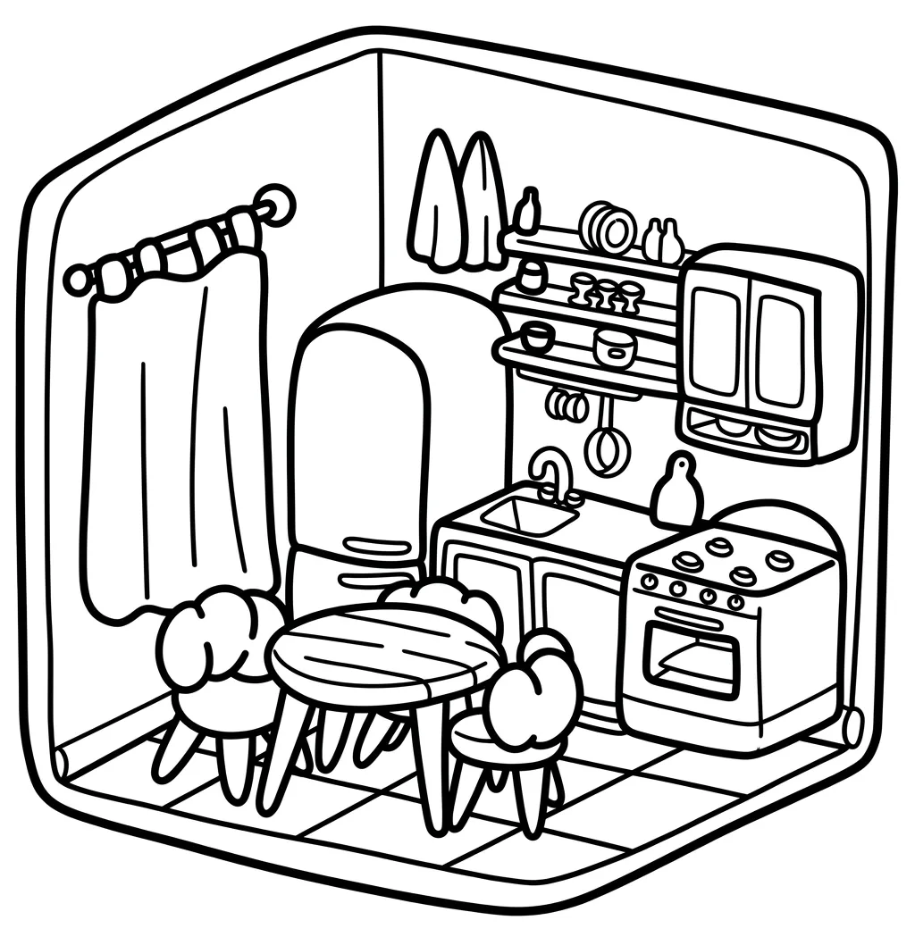 imprimir Cozy Corner 3 para colorear para niño