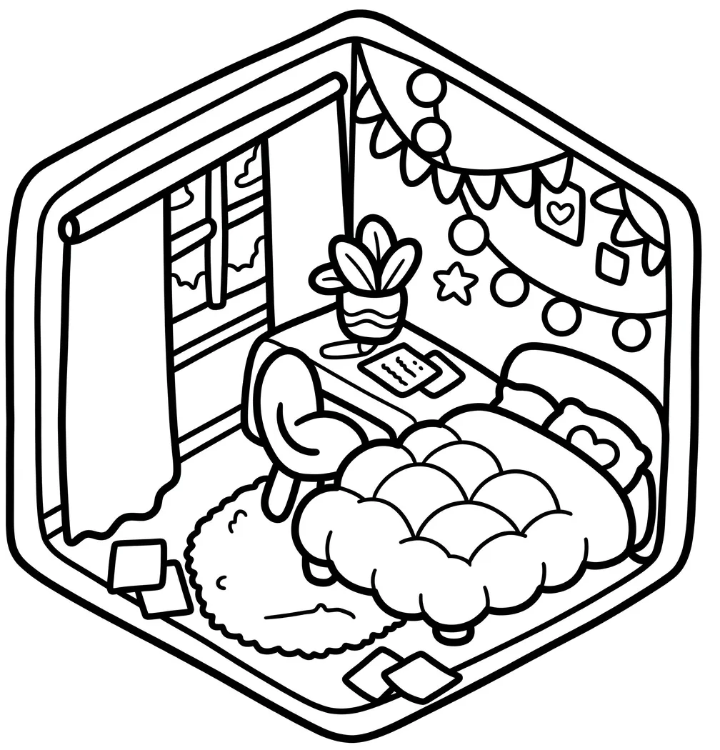 Cozy Corner 35 para colorear gratis en línea