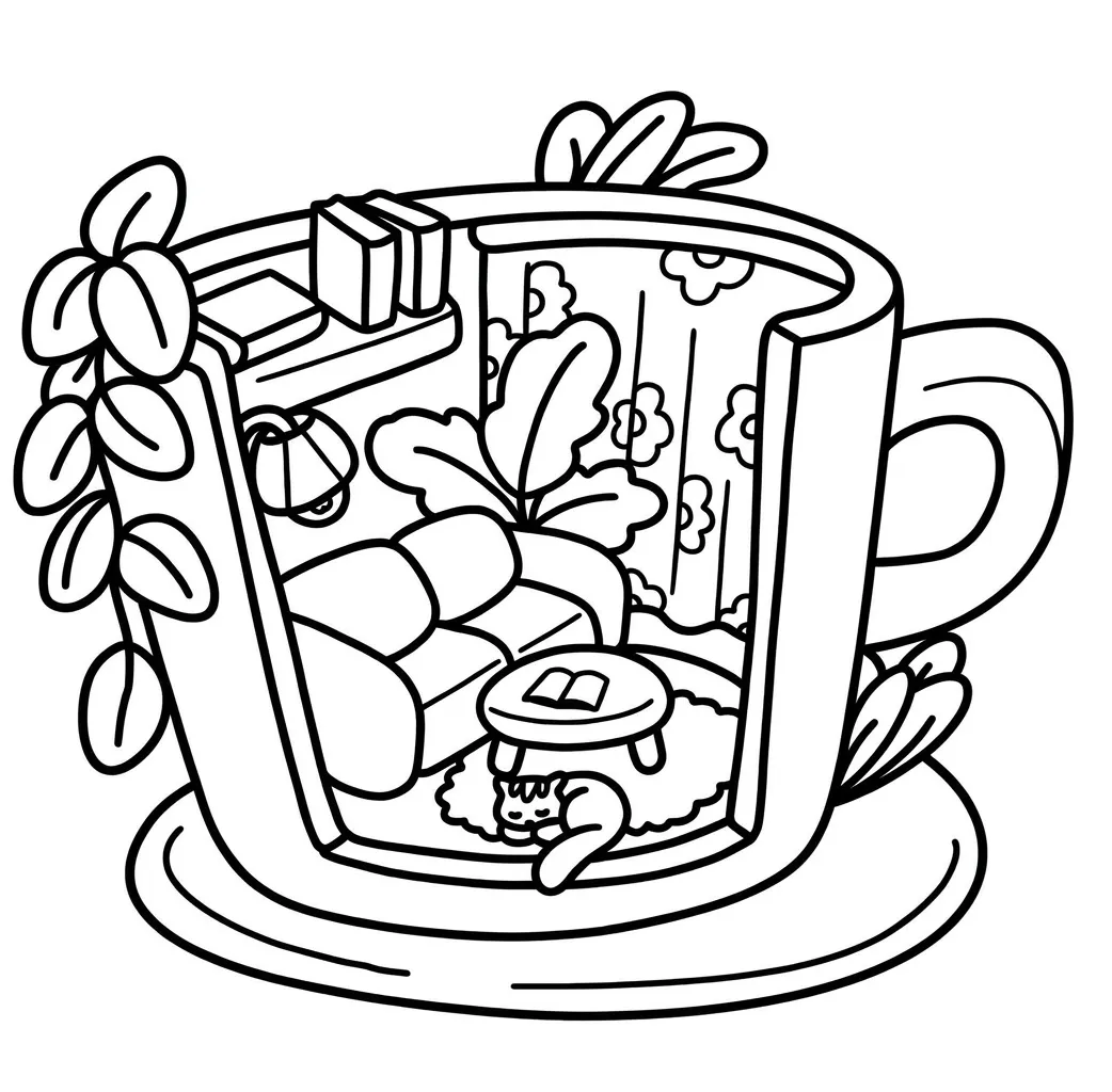 Cozy Corner 9 para colorear para imprimir para niño de 10 años