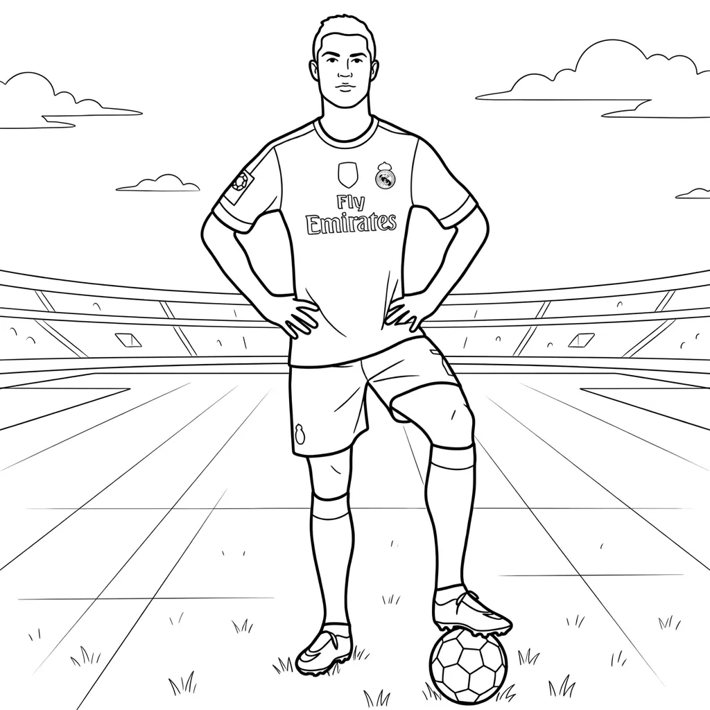 Cristiano Ronaldo 11 para colorear para niño de 6 años