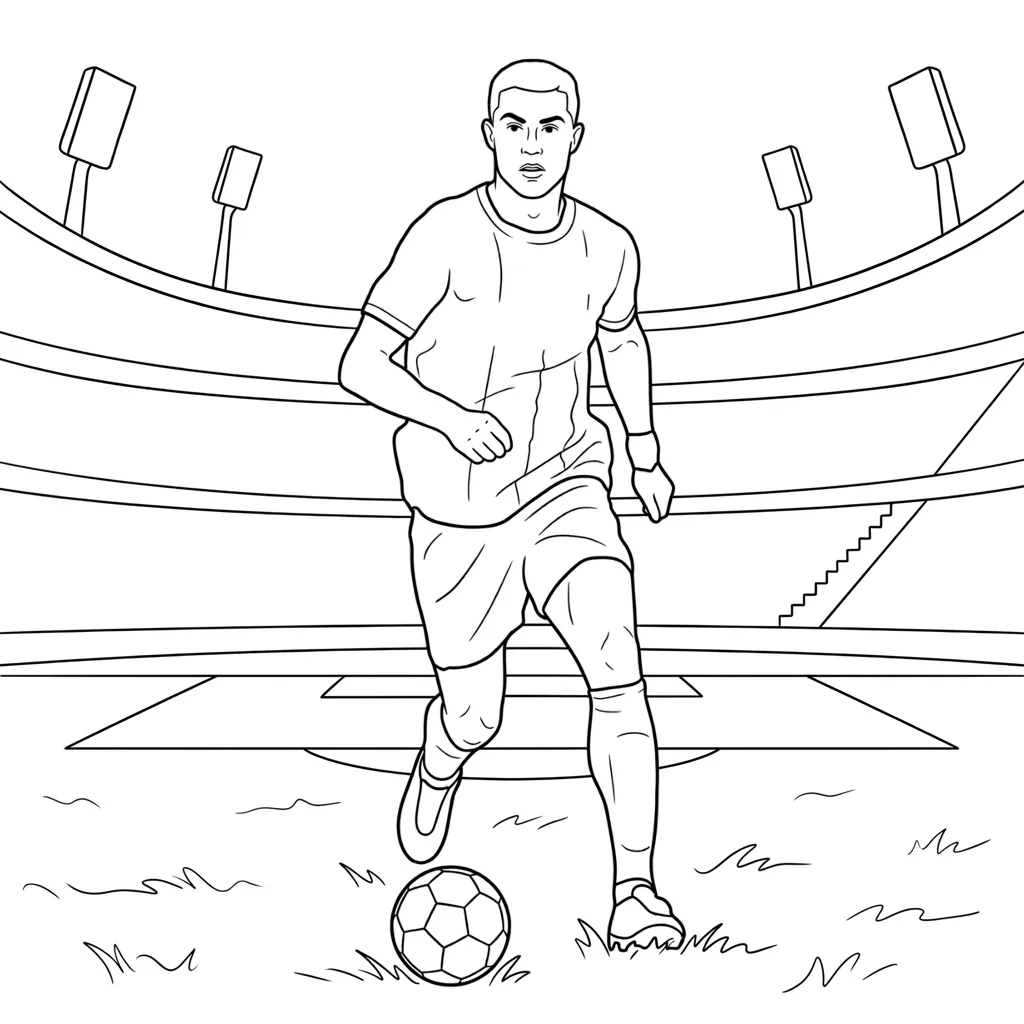 Cristiano Ronaldo 18 para colorear para niños para imprimir gratis