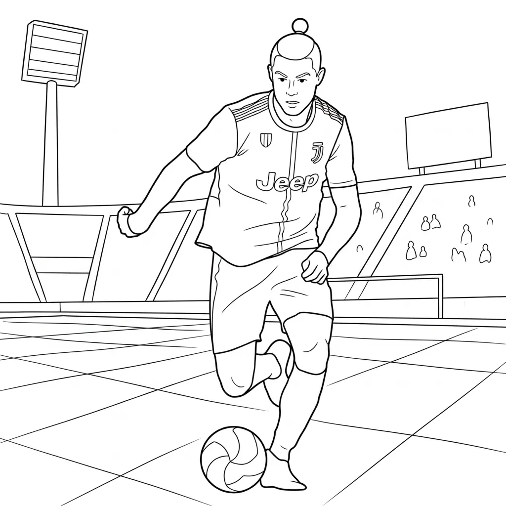 Cristiano Ronaldo 2 para colorear para niño de 7 años