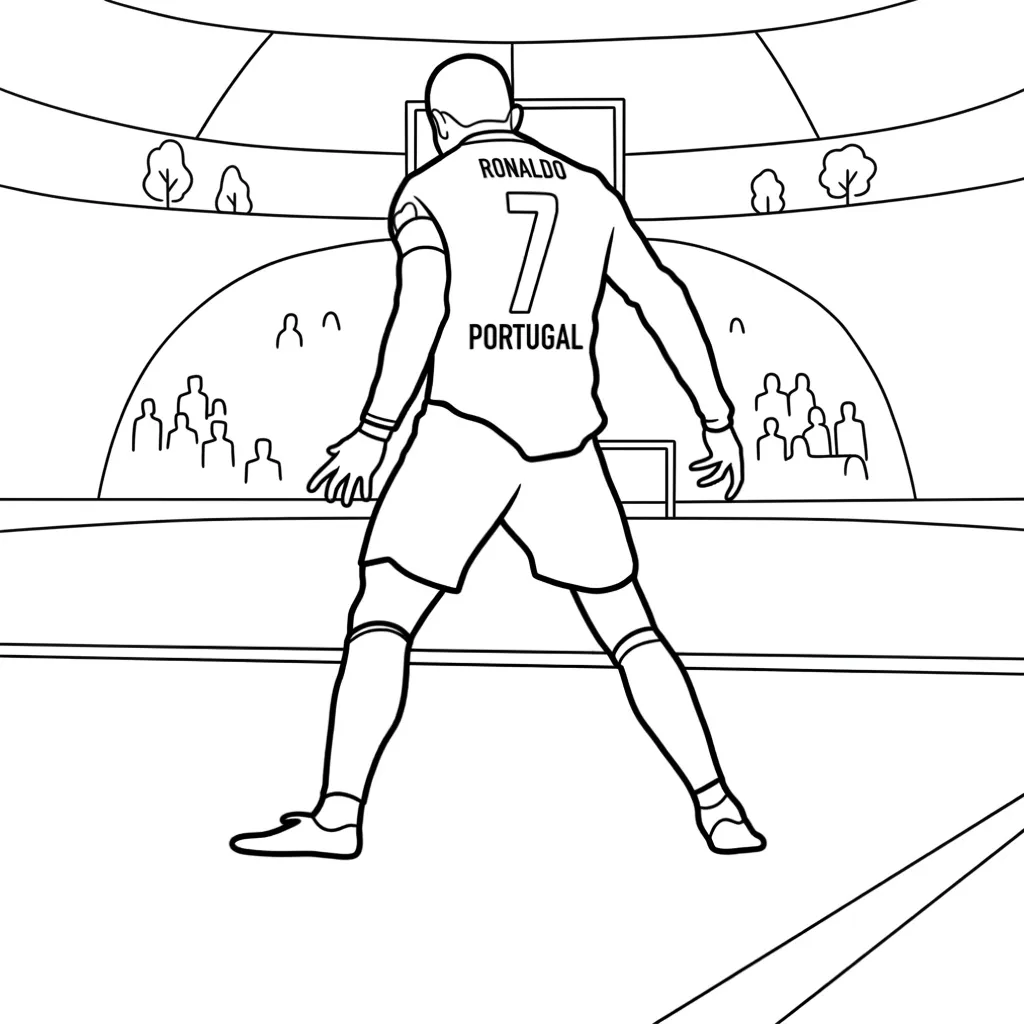 Cristiano Ronaldo 21 para colorear para imprimir pdf gratis