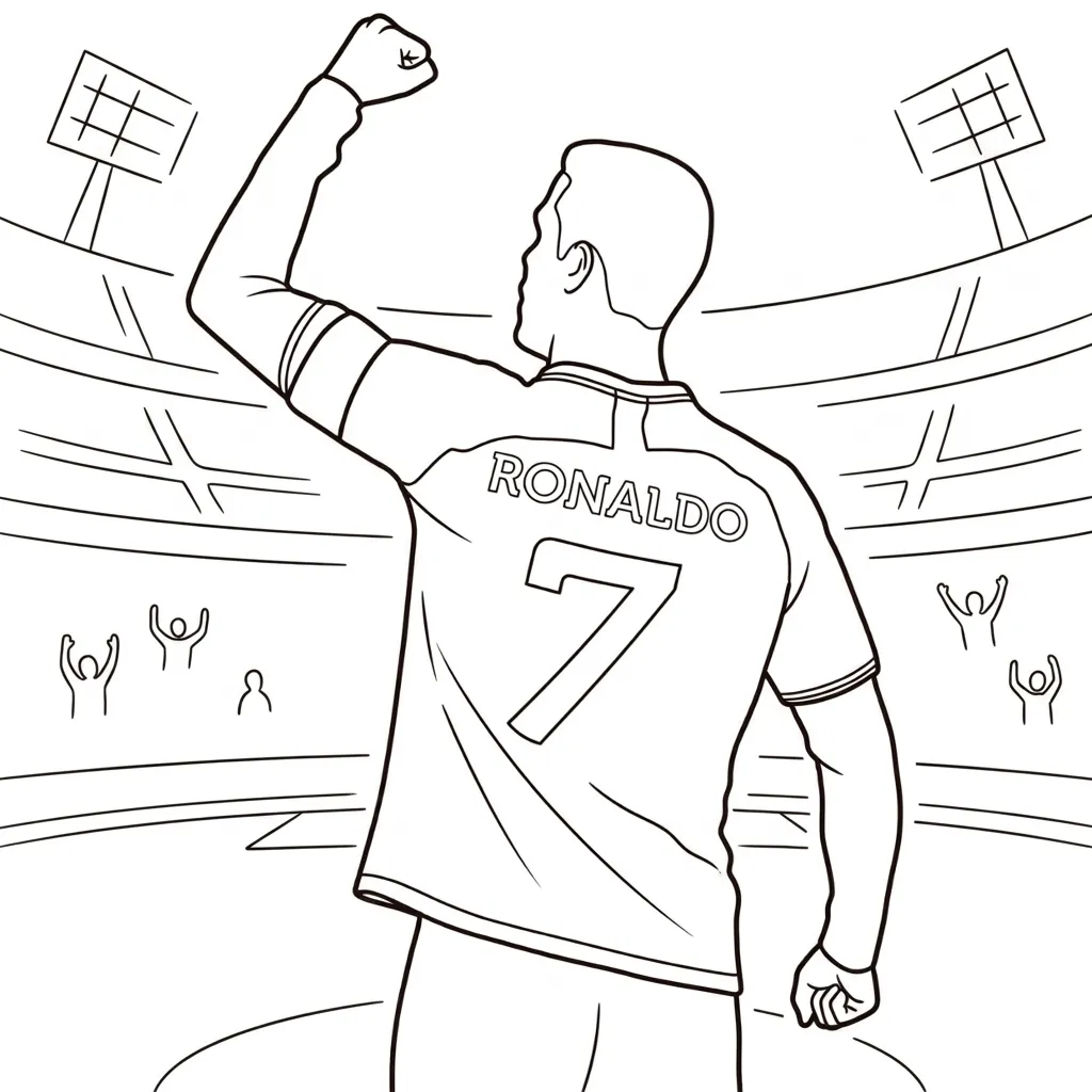 Cristiano Ronaldo 22 para colorear para niño para imprimir