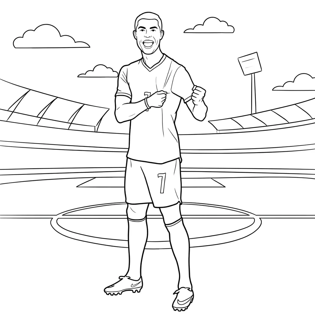 Cristiano Ronaldo 23 para colorear para niño de 6 años