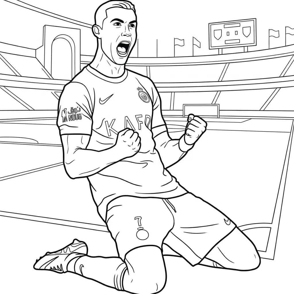Cristiano Ronaldo 24 para colorear para imprimir para niño de 4 años