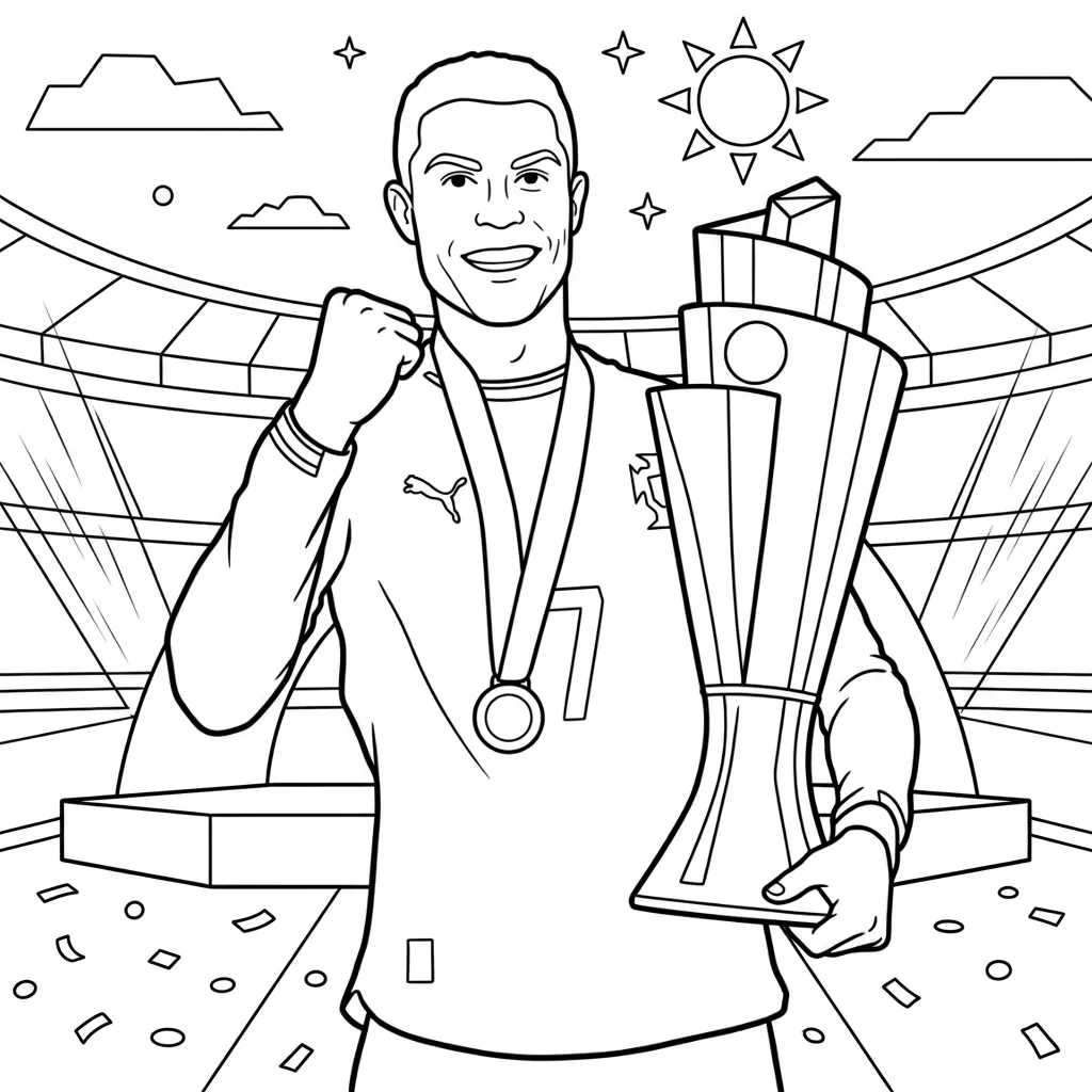Cristiano Ronaldo 27 para colorear para imprimir