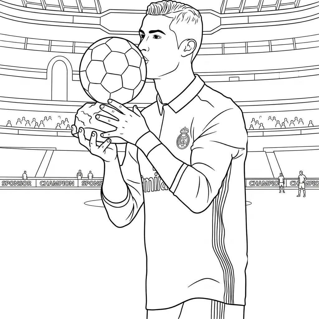 Cristiano Ronaldo 28 para colorear para imprimir para niño de 6 años