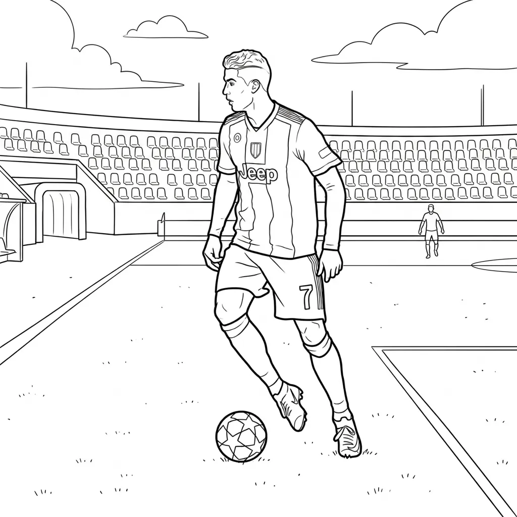 Cristiano Ronaldo 30 para colorear para imprimir para niño de 8 años