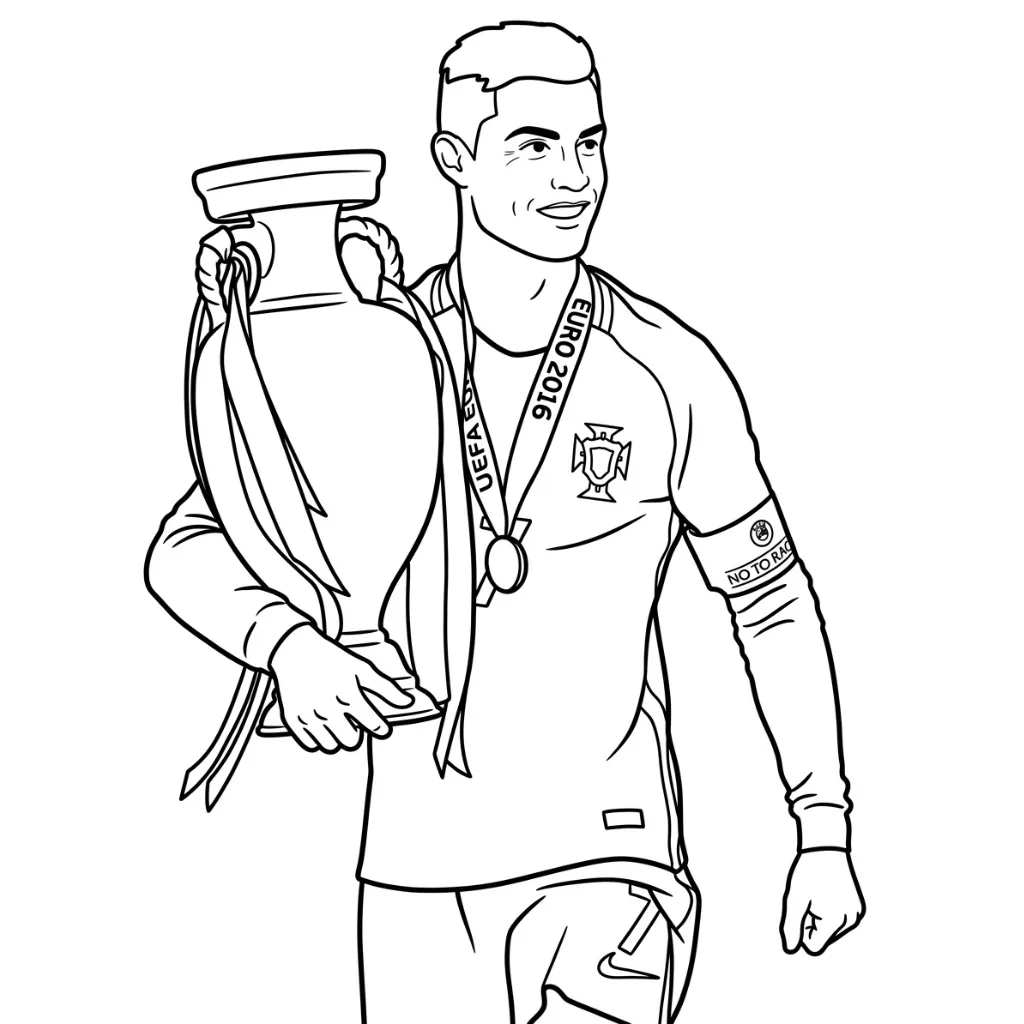 Cristiano Ronaldo 32 para colorear y recortar para imprimir