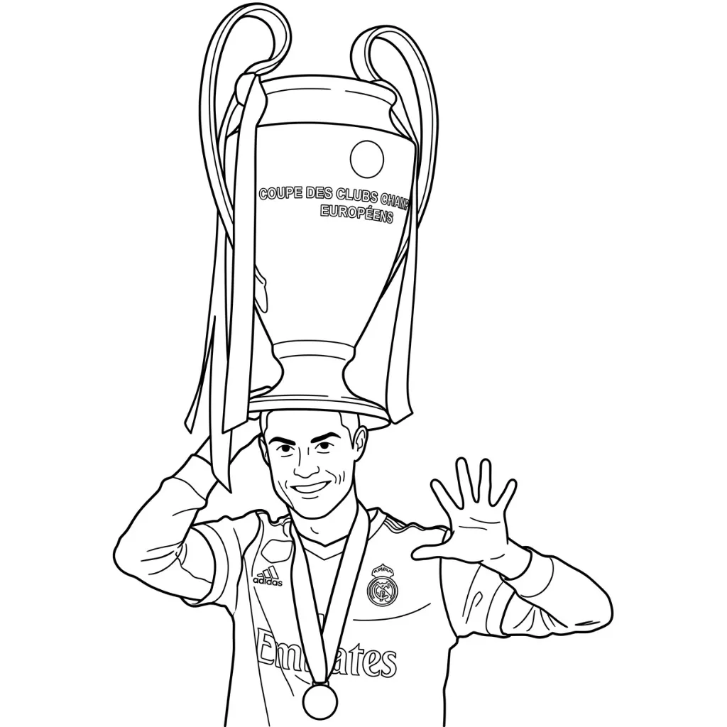 Cristiano Ronaldo 33 para colorear y recortar para imprimir