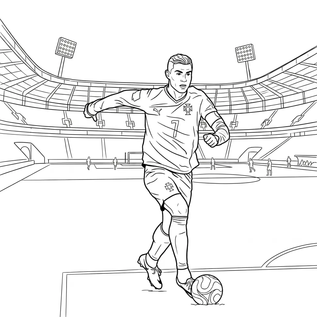 Cristiano Ronaldo 7 para colorear en línea gratis