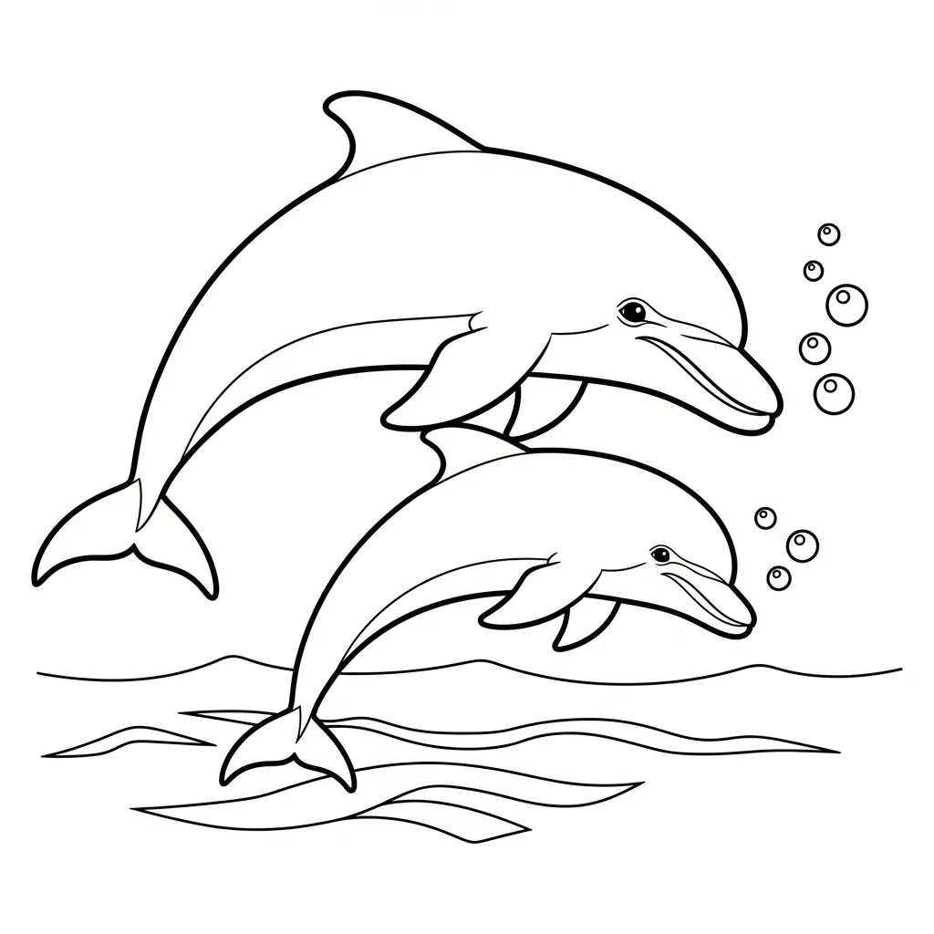 Delfines Para Colorear para colorear para niño de 3 años