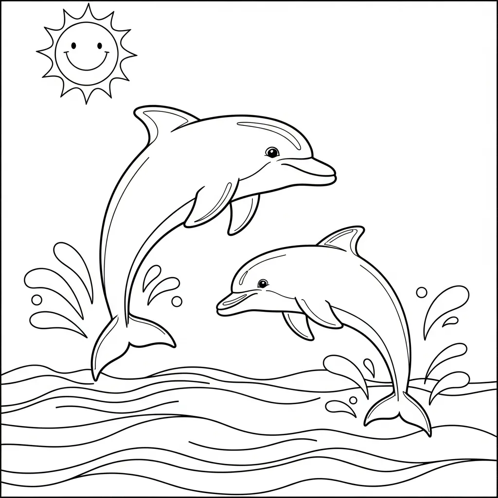 imprimir Delfines Para Colorear para colorear para niño
