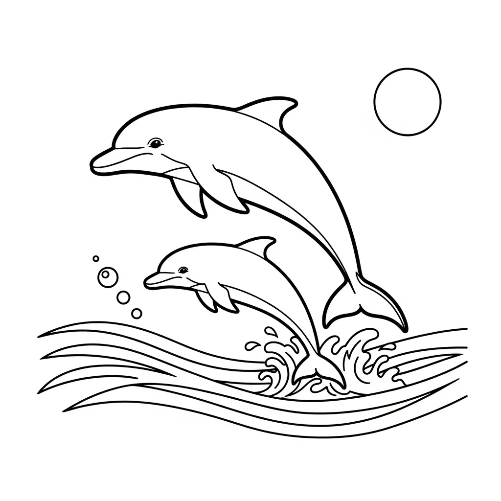 Delfines Para Colorear para colorear y recortar