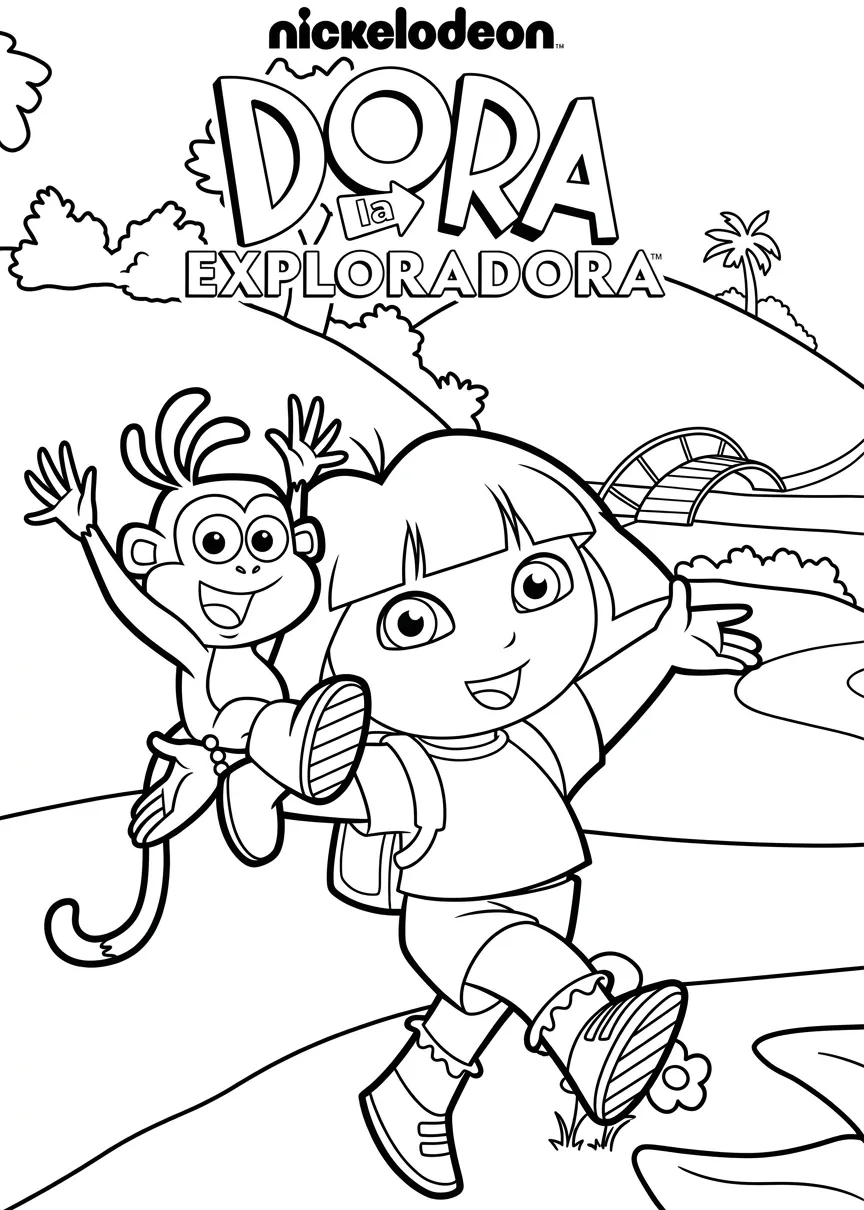 Dora la Exploradora Para Colorear para colorear para imprimir kawaii