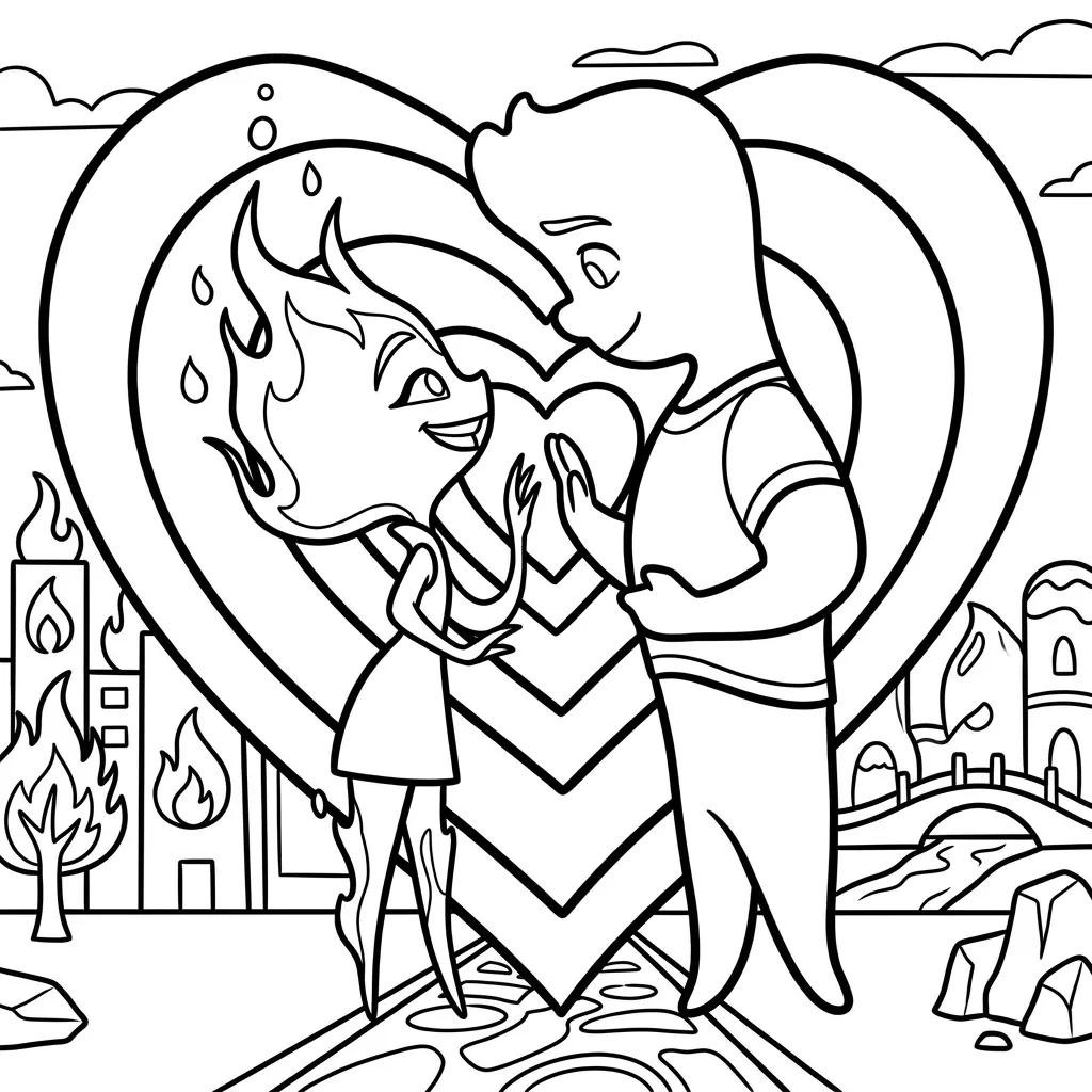 imprimir Elemental 10 para colorear para niño