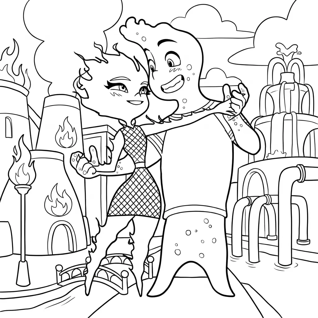 Elemental 14 para colorear gratis para imprimir