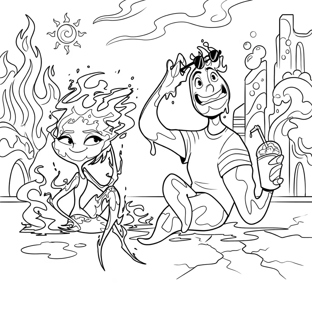 Elemental 2 para colorear gratis