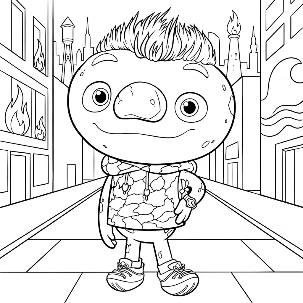 Elemental 20 para colorear para imprimir para niño de 12 años