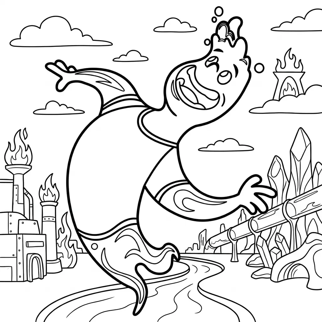 Elemental 22 para colorear para niño de para imprimir