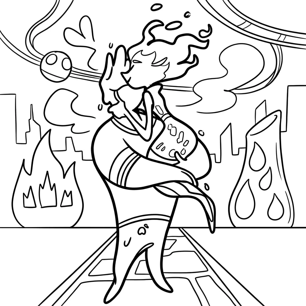 Elemental 26 para colorear para imprimir a4
