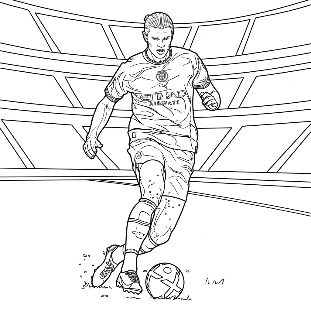 Erling Haaland 16 para colorear para niño de para imprimir