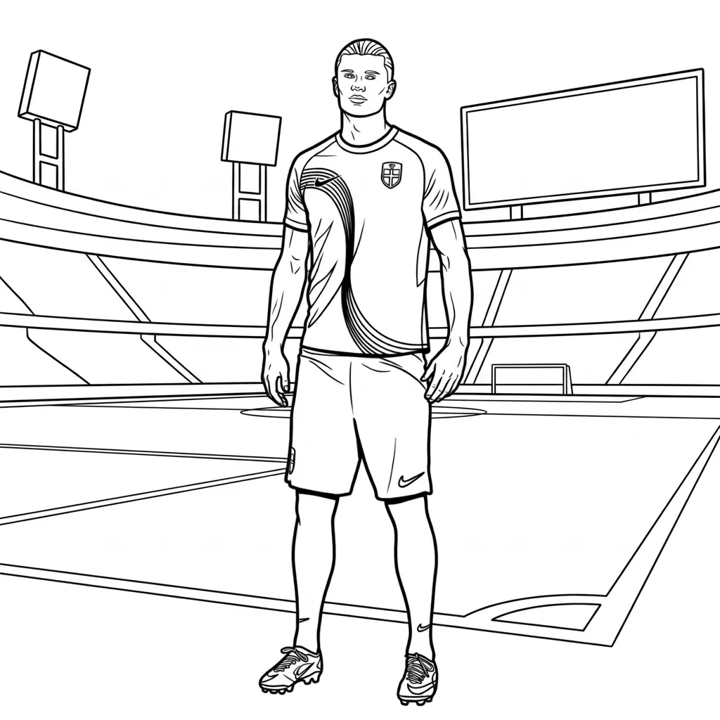 Erling Haaland 2 para colorear para imprimir kawaii