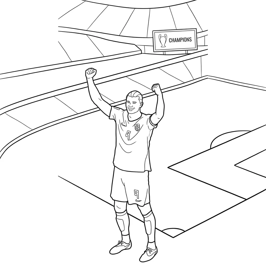 Erling Haaland 20 para colorear gratis para imprimir