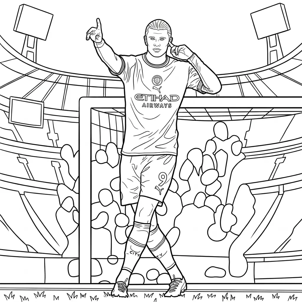 Erling Haaland 21 para colorear para imprimir para niño de 4 años