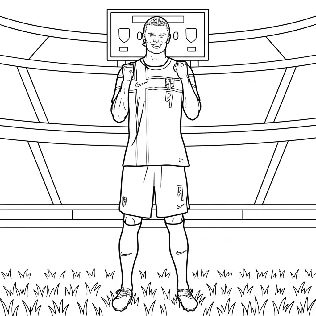 Erling Haaland 24 para colorear y dibujo para imprimir