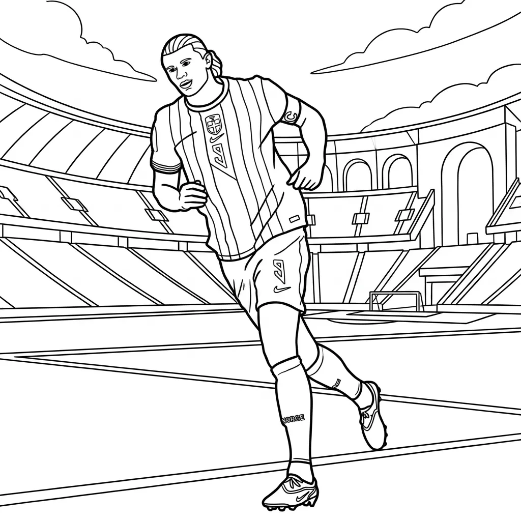 Erling Haaland 3 para colorear gratis para niños
