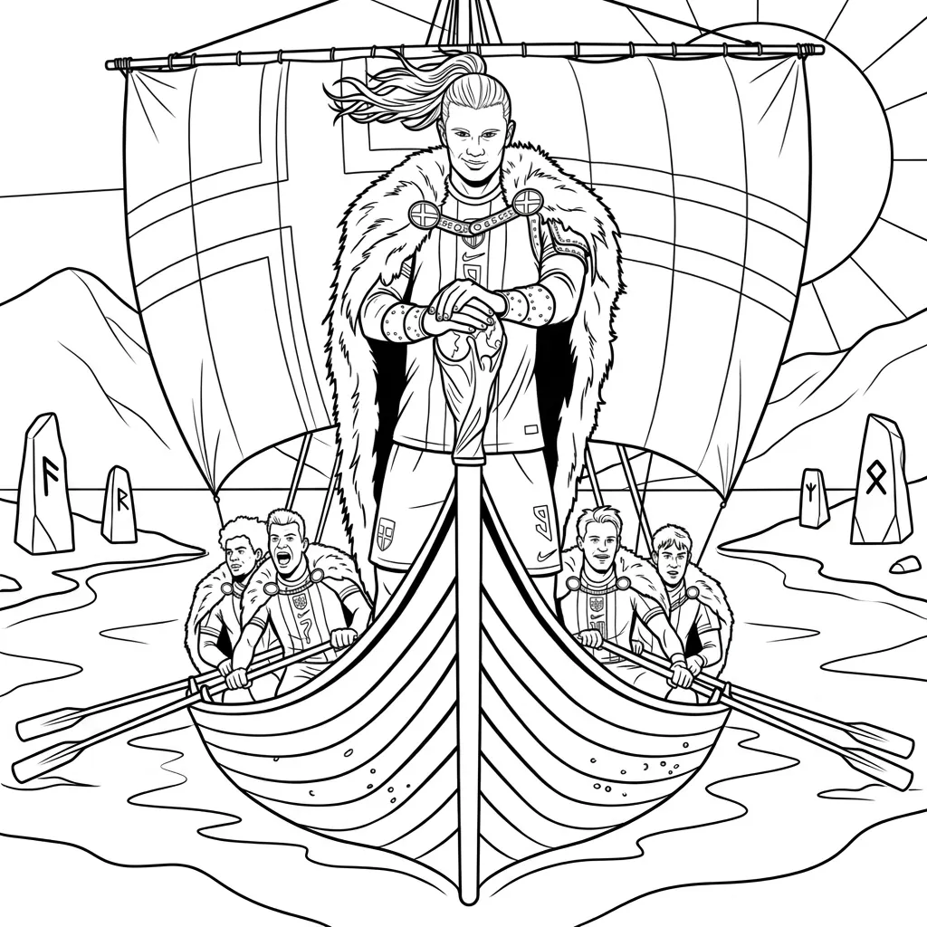 Erling Haaland 6 para colorear gratis para niños