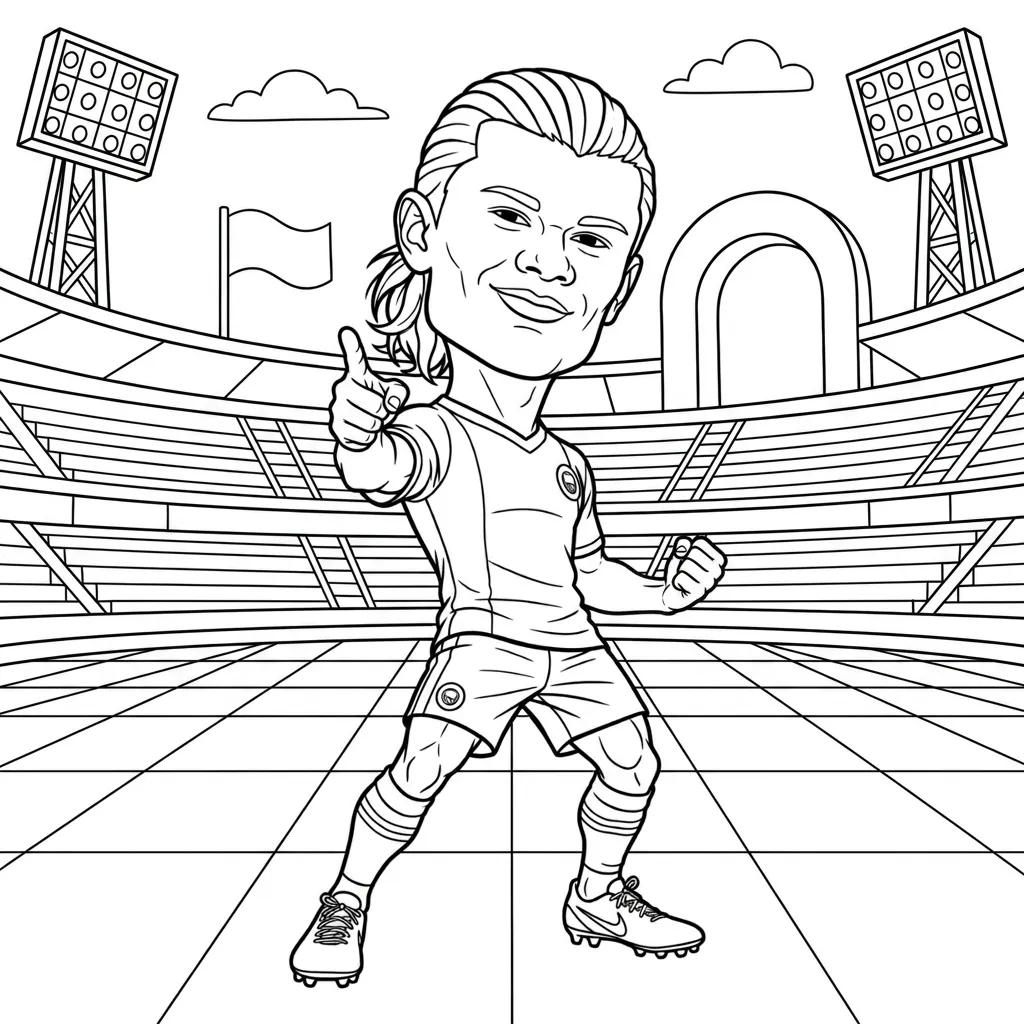 Erling Haaland 8 para colorear para niño