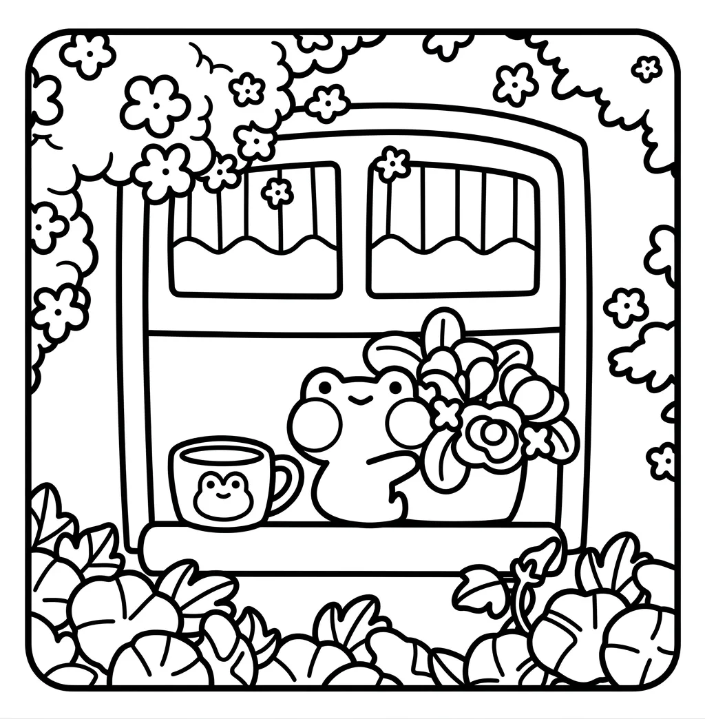 Froggy Days 4 para colorear para niño de 2 años