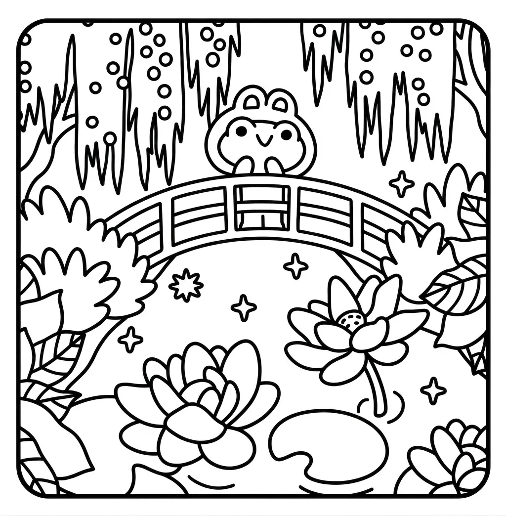 Froggy Days 7 para colorear para niño para imprimir gratis