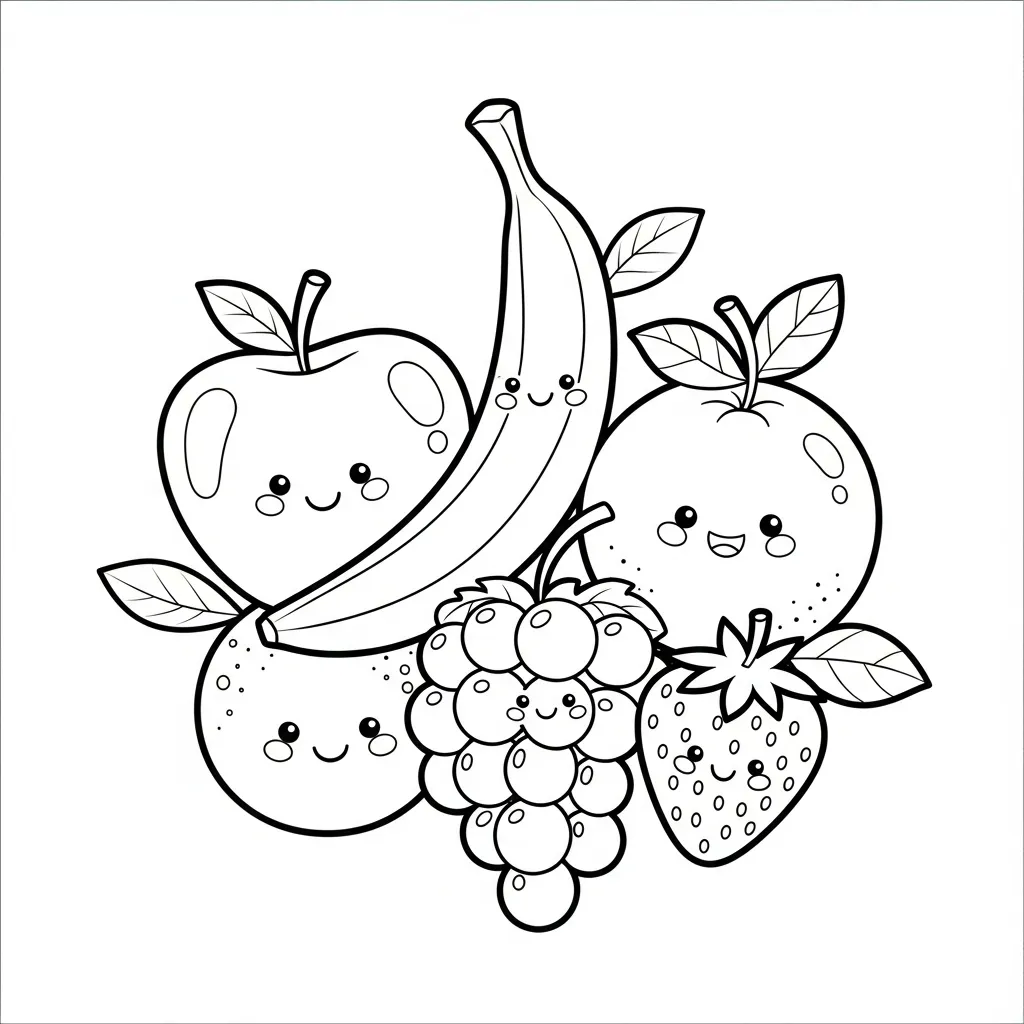 Desenhos de frutas para colorir para imprimir gratuitamente