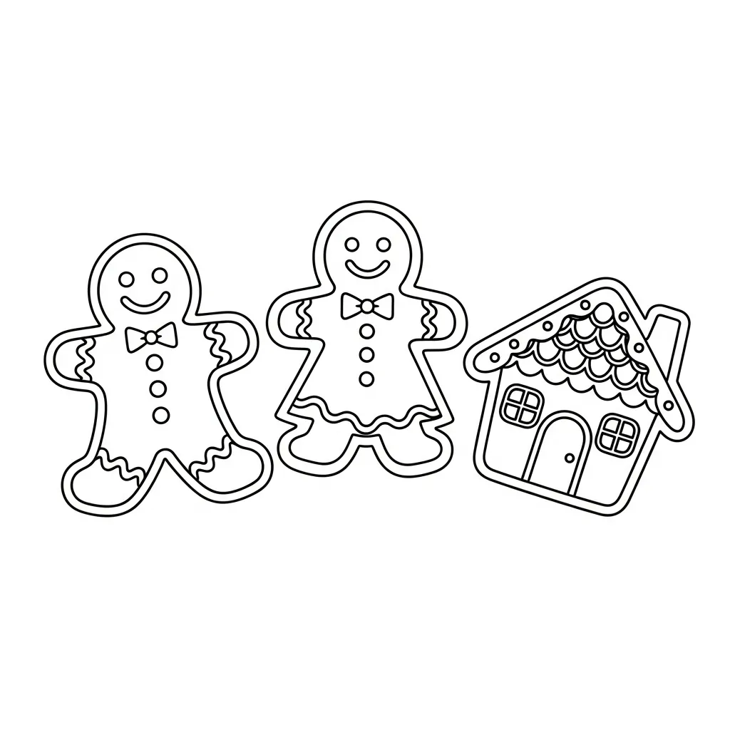 Lade dir kostenlos die Lebkuchen-Malvorlage herunter.