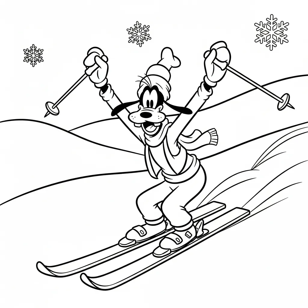 Goofy 10 para colorear y aprendizaje