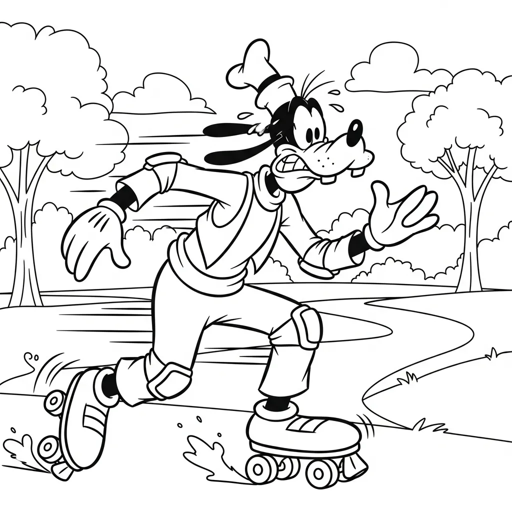 Goofy 11 para colorear para niño de 4 años
