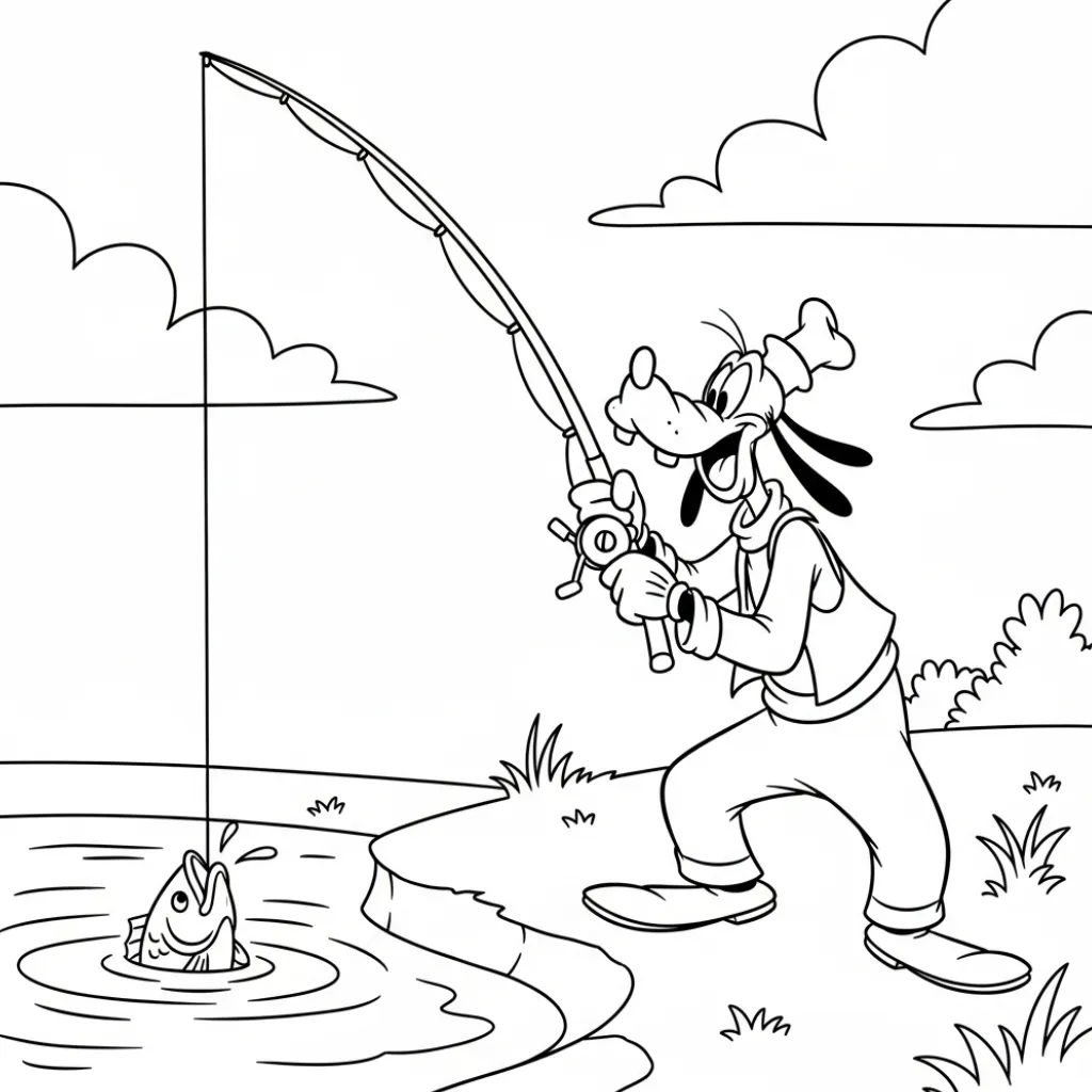 Goofy 13 para colorear para niño de 4 años