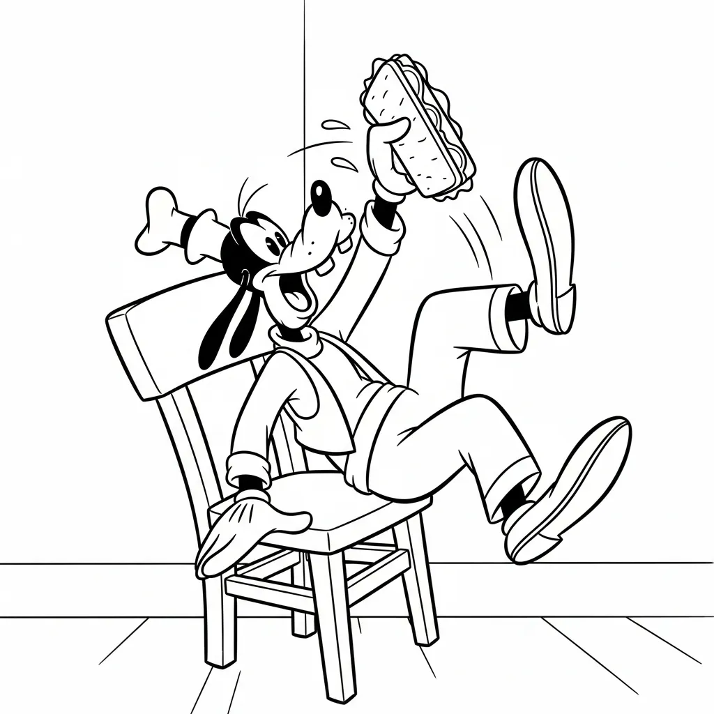imprimir Goofy 14 para colorear gratis
