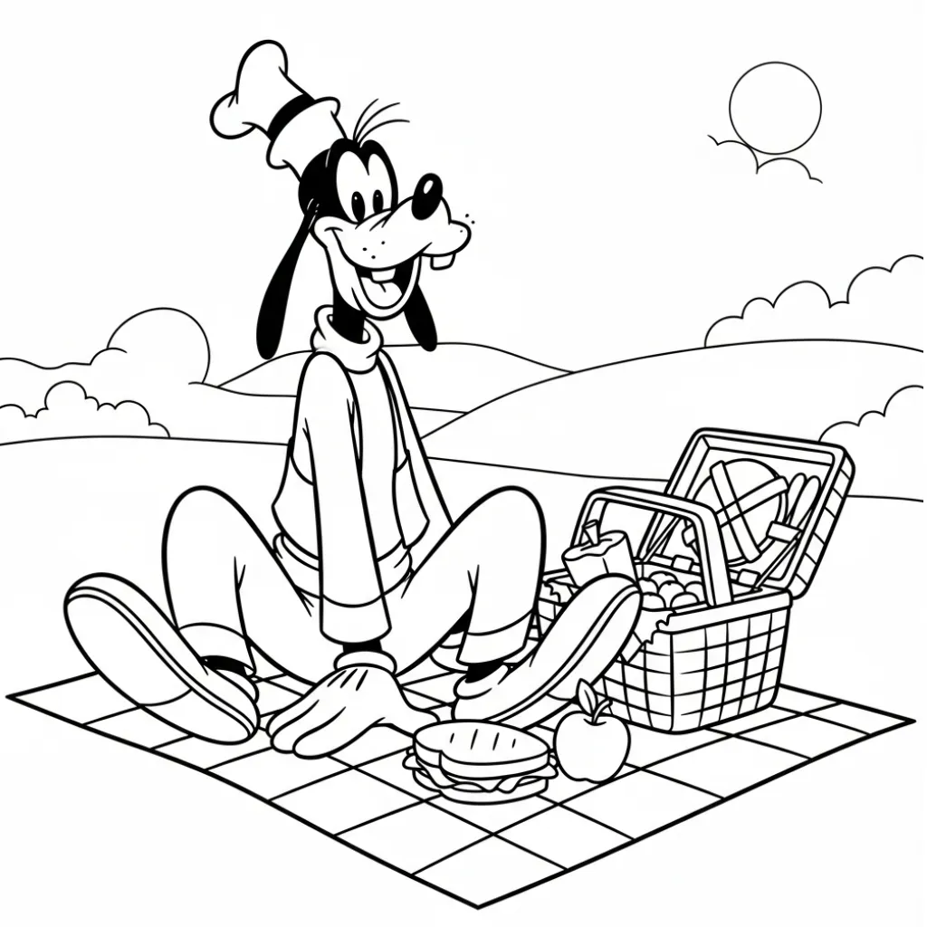 Goofy 15 para colorear para niños para descargar
