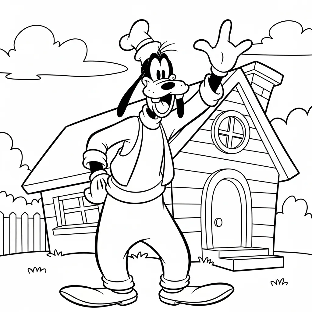 Goofy 16 para colorear para niños para imprimir