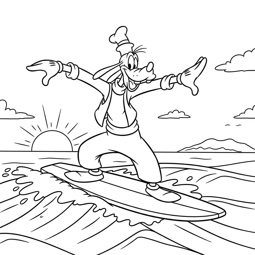 Goofy 18 para colorear para niño de 8 años