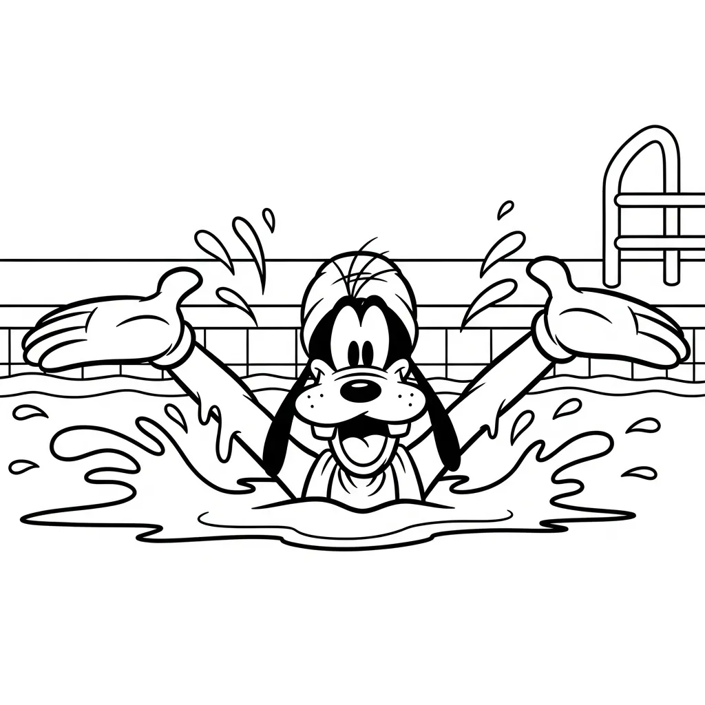 Goofy 19 para colorear para imprimir para niño de 12 años