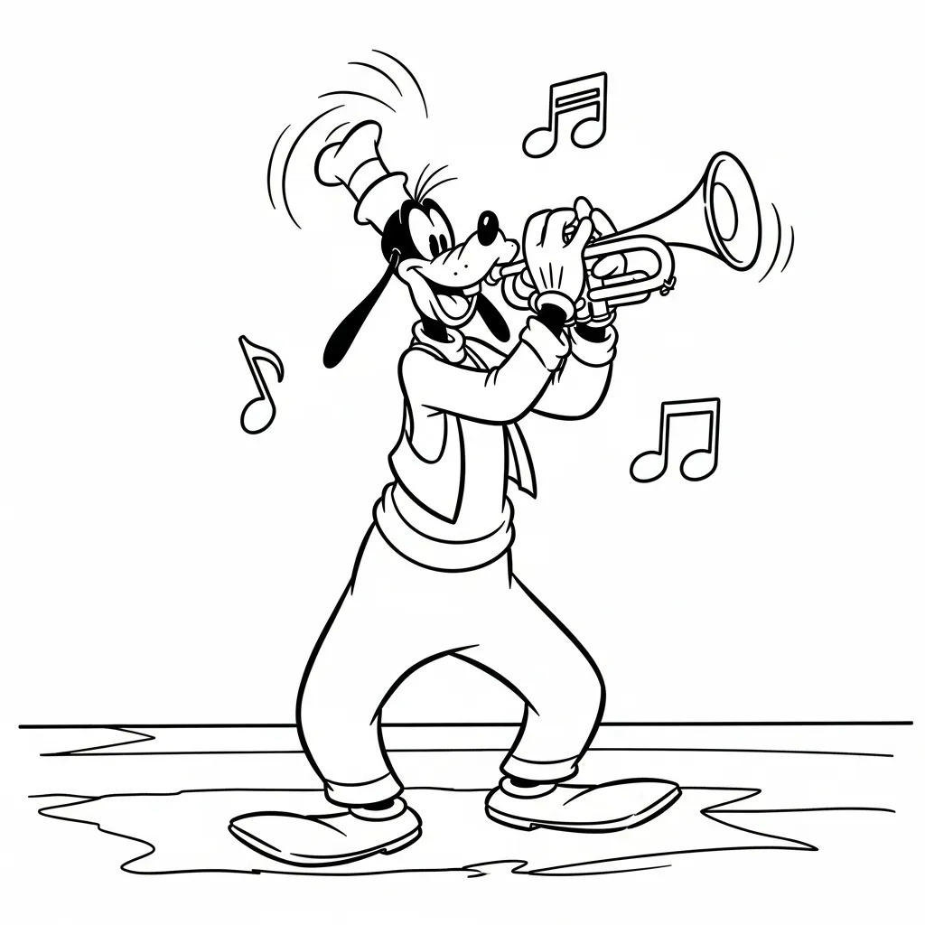 Goofy 21 para colorear para imprimir para niño de 3 años