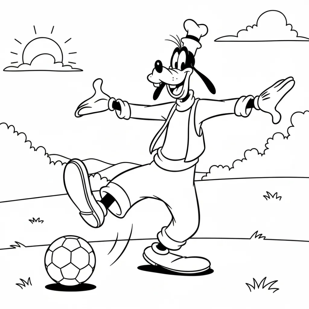 Goofy 22 para colorear para niño de 4 años