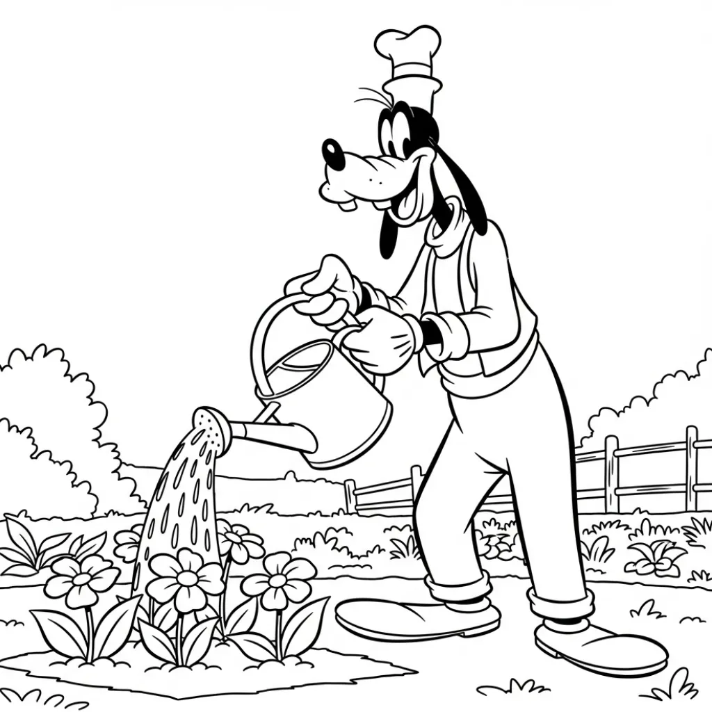 Goofy 24 para colorear para niño de 5 años