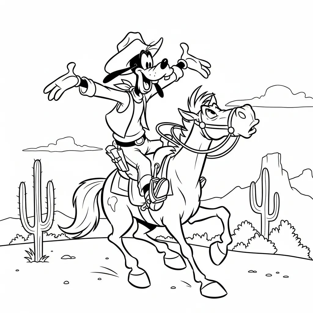 Goofy 26 para colorear para imprimir para niño de 3 años